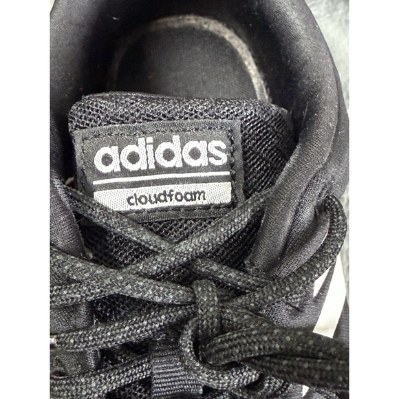 Adidas Womens Size 8.5 Cloudfoam QT Racer Sneakers Black Lace Up Low Top DB0275 - Picture 7 of 8